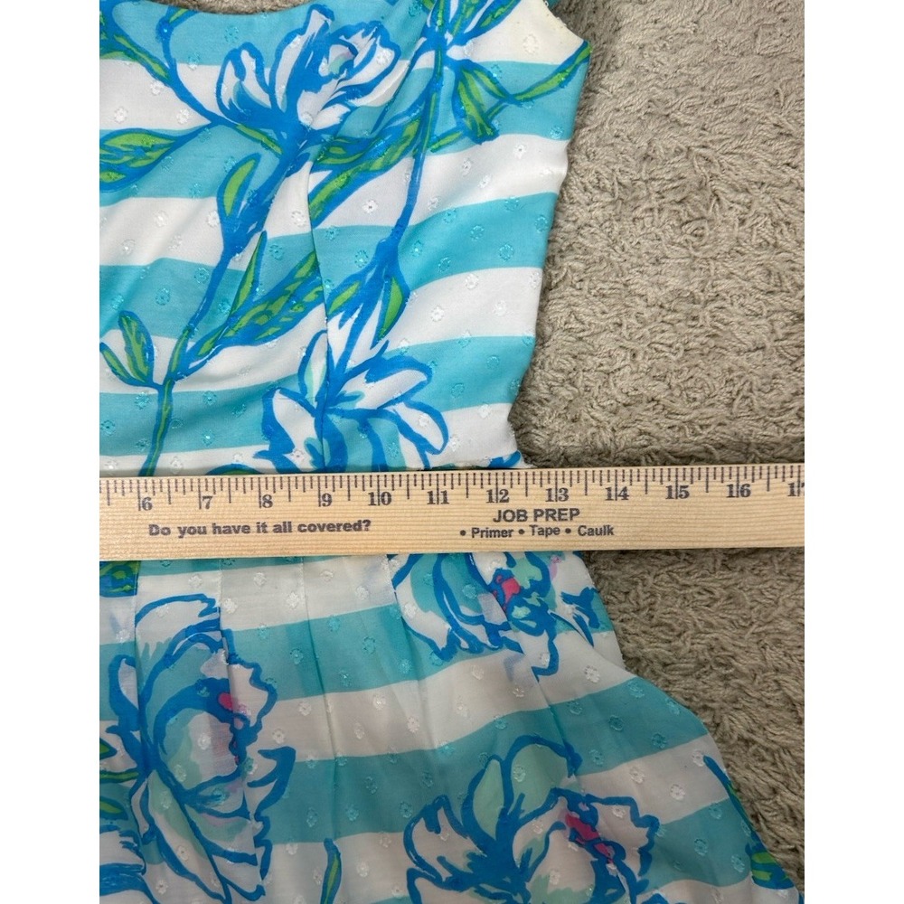 Lilly Pulitzer Roswell Dress Tossing the Line Shorely Blue Stripe Size 00 Resort - Picture 8 of 10